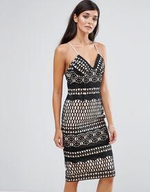 Кружевное облегающее платье Aijek - Черный 1069418