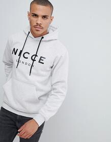 Худи серого цвета с крупным логотипом Nicce - Серый Nicce London 1033836