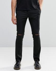 Облегающие брюки с рваными коленками Religion - Черный 338086