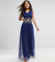 Платье макси с вышивкой Little Mistress Tall - Темно-синий 1070127