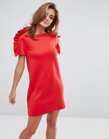 Платье с оборками Club L - Красный 1118161