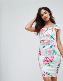 Облегающее платье с цветочным принтом Jessica Wright - Белый 1099920