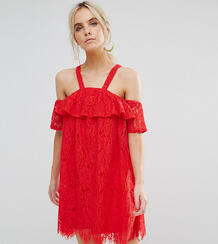 Кружевное цельнокройное платье Missguided Petite - Красный 1040603