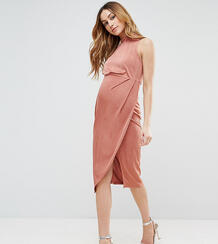 Облегающее платье миди с высоким воротом ASOS Maternity - Розовый 1022105