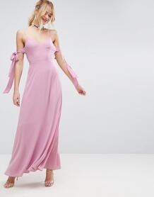 Платье макси на бретельках с бантиком ASOS - Розовый ASOS DESIGN 1005792