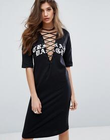 Платье-футболка со шнуровкой Criminal Damage - Черный 1051583