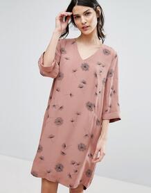 Платье с принтом одуванчиков Selected - Розовый 1046951