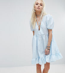 Платье с V-образным вырезом и вышивкой Milk It - Синий 1018284