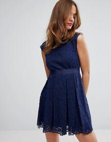 Кружевное платье Sisley - Темно-синий 1022138