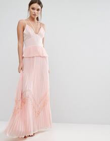 Плиссированное платье на бретельках True Decadence - Розовый 991556