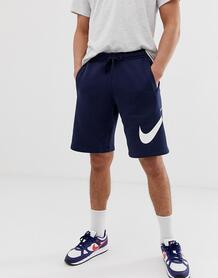 Синие трикотажные шорты с крупным логотипом Nike 843520-451 - Синий 923372