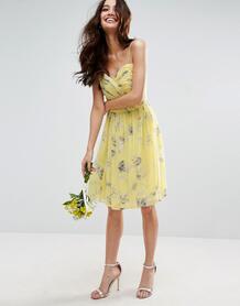 Платье мини с цветочным принтом ASOS DESIGN - Мульти 939517