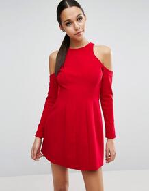 Платье мини с длинными рукавами ASOS - Красный ASOS DESIGN 919196