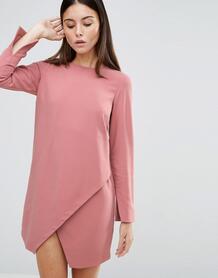 Асимметричное платье мини А-силуэта ASOS - Розовый ASOS DESIGN 915338