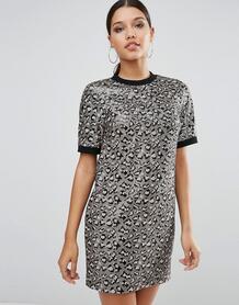 Цельнокройное платье мини с леопардовым принтом ASOS - Мульти ASOS DESIGN 920202