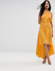 Платье-халтер макси с отделкой AQ/AQ - Желтый 1111979