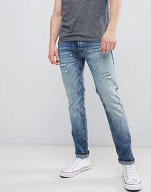 Узкие джинсы с прорехами Jack & Jones Intelligence - Синий 1101127