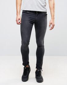 Выбеленные черные супероблегающие джинсы ASOS DESIGN - Черный 631232