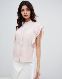 Блузка с оборками на плечах ASOS DESIGN - Розовый 1125042
