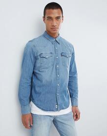 Cветлая джинсовая рубашка слим в стиле вестерн Levi's Barstow - Синий Levi's® 686915