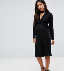 Платье с запахом и чокером ASOS Maternity NURSING - Черный ASOS Maternity - Nursing 1095867