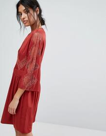 Платье с кружевной вставкой Gestuz - Красный 1102422
