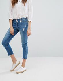 Укороченные джинсы с необработанным низом Gandys - Синий 1087644