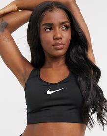 Черный бюстгальтер с логотипом-галочкой Nike Pro Classic - Черный Nike Training 1030036
