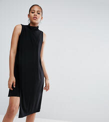 Асимметричное свободное платье с высоким воротом ASOS TALL - Черный 1090793