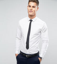 Белая облегающая эластичная рубашка с черным галстуком ASOS DESIGN wed 1025318