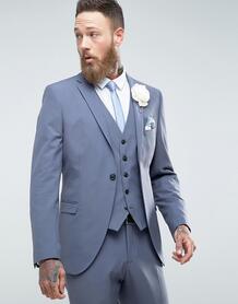 Эластичный облегающий пиджак Selected Homme - Синий 1085817