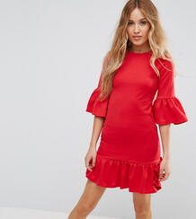 Платье мини с с рюшами по краю Glamorous Petite - Красный 1081734