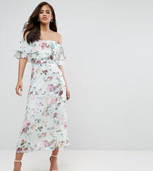 Платье миди с открытыми плечами и цветочным принтом Y.A.S Studio Tall Y.A.S Tall 1026514