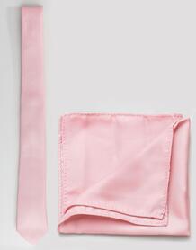 Бледно-розовый галстук и платок для нагрудного кармана ASOS DESIGN 1052249