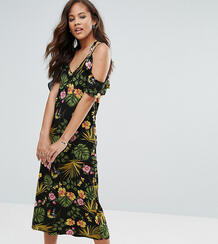 Платье миди с цветочным принтом и открытыми плечами Vero Moda Tall 1054128