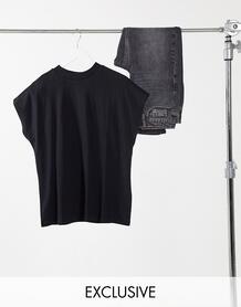 Черная футболка из органического хлопка weekday prime - Черный 891000