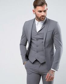 Серый супероблегающий пиджак ASOS - Серый ASOS DESIGN 209986