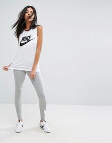 Леггинсы с логотипом-галочкой Nike Club - Серый 827438