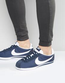 Нейлоновые темно-синие кроссовки Nike Classic Cortez 807472-410 803639