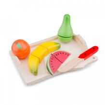 Деревянная игрушка Игровой набор продуктов поднос с фруктами New Cassic Toys 968203