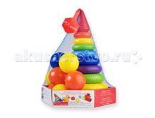 Развивающая игрушка Набор Радуга Макси пирамида+мячики (21 деталь) Росигрушка 385839