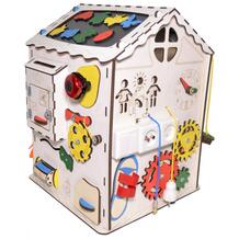 Деревянная игрушка Развивающий домик большой с электрикой (блоком светоиндикации) Iwoodplay 311699