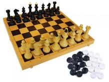 Настольная игра Шахматы, шашки с шахматной доской 29х29 см Владспортпром 924561