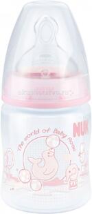Бутылочка First Choice Plus Baby Rose пластик 150 мл силиконовая соска М Nuk 65128