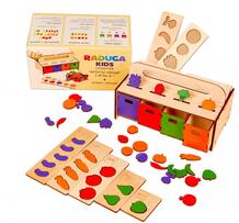Деревянная игрушка развивающая игра Сундучок Фрукты-овощи Raduga Kids 695084