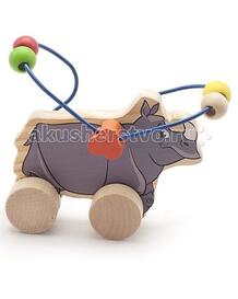 Каталка-игрушка Лабиринт-каталка Носорог Мир деревянных игрушек 73553