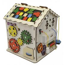 Деревянная игрушка Бизикуб Развивающий домик с электрикой (блоком светоиндикации) Iwoodplay 311679