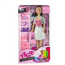 Кукла Ася Шатенка в бело-розовом платье Любимые туфли Toys Lab 598464