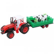 Машина инерционная Трактор с прицепом с двумя животными и декорациями Veld CO 732235