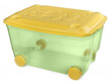 Ящик для игрушек на колесах 58х39х34 см с декором Пластишка 746090